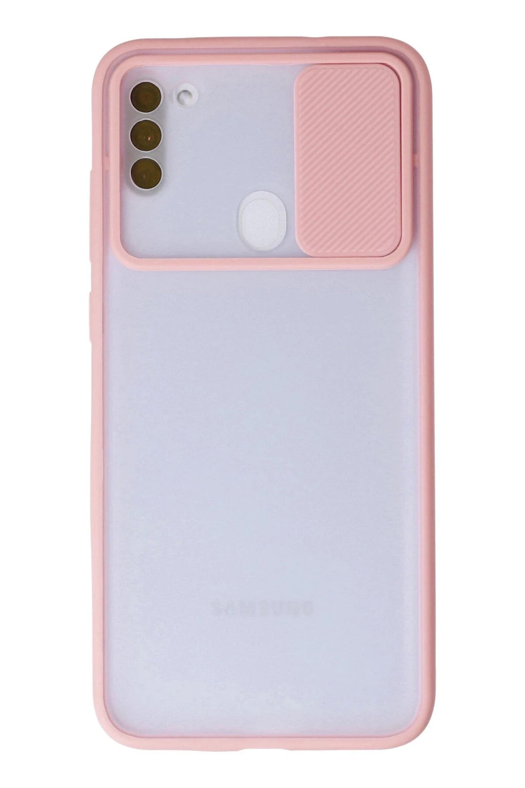 Mey İthalat® Samsung Galaxy A11 Kılıf Palm Buzlu Kamera Sürgülü Silikon - Pembe