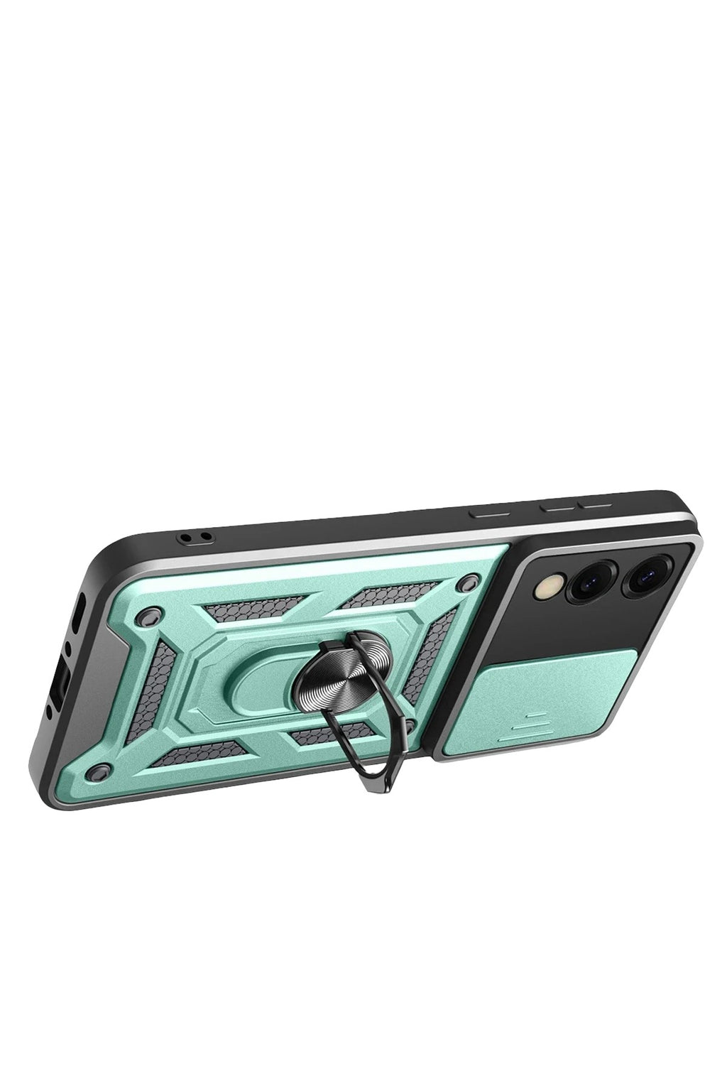 Mey İthalat® Samsung Galaxy S25 Edge Pars Lens Yüzüklü Silikon - Yeşil