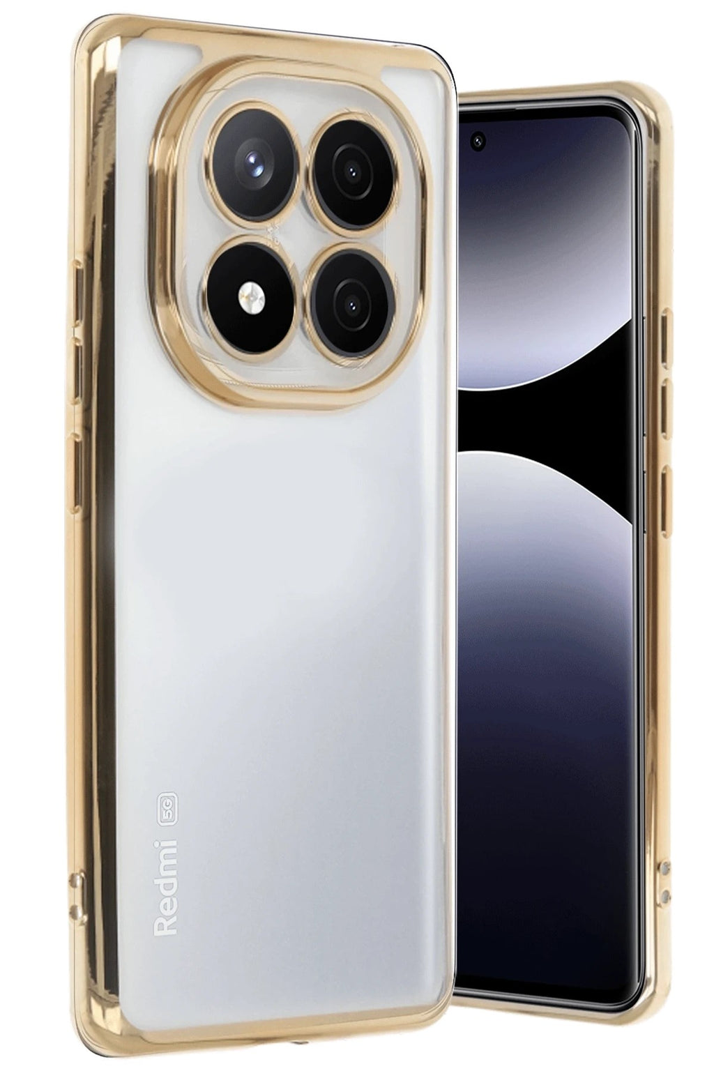 Mey İthalat® Redmi Note 14 Pro Plus Kılıf Lensli Silikon - Gold