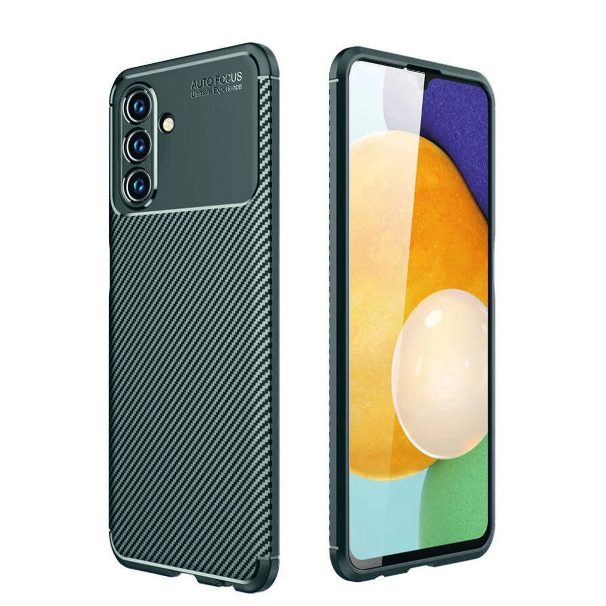 Mey İthalat® Samsung Galaxy A36 Kılıf Auto Focus Karbon Kapak - Koyu Yeşil