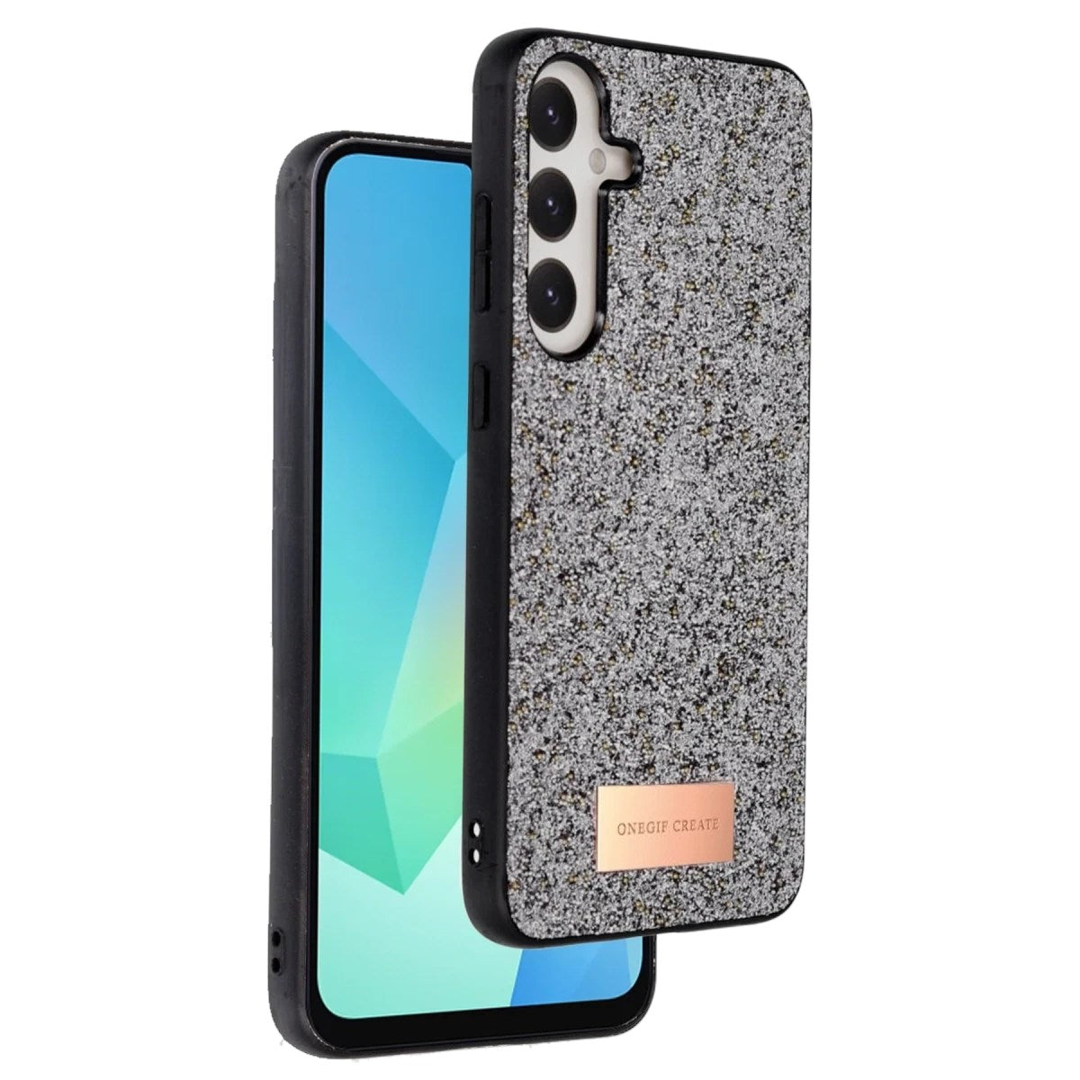 Mey İthalat® Samsung Galaxy A56 Bright Simli Kapak - Gümüş