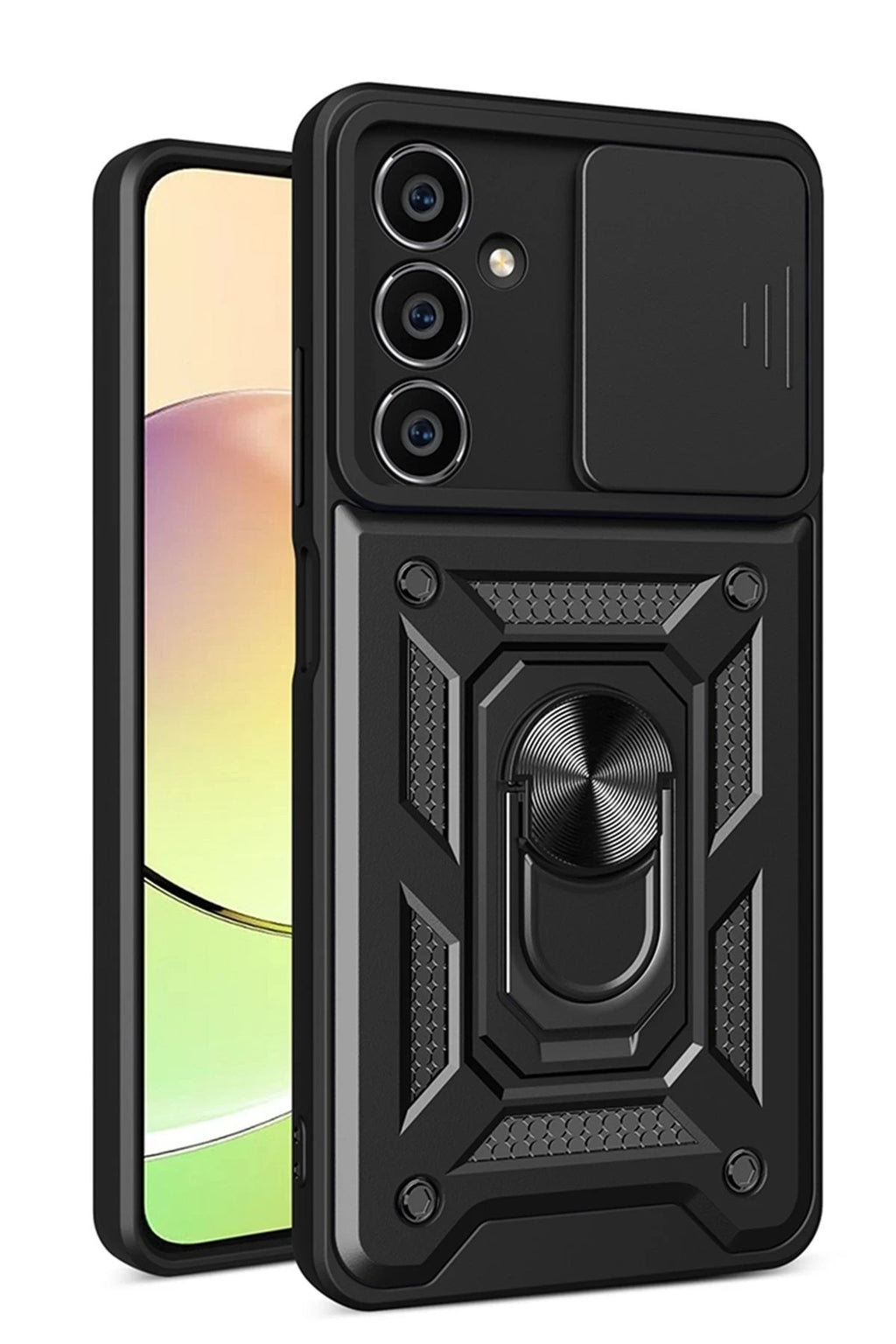 Mey İthalat® Samsung Galaxy A05 Kılıf Pars Lens Yüzüklü Silikon - Siyah