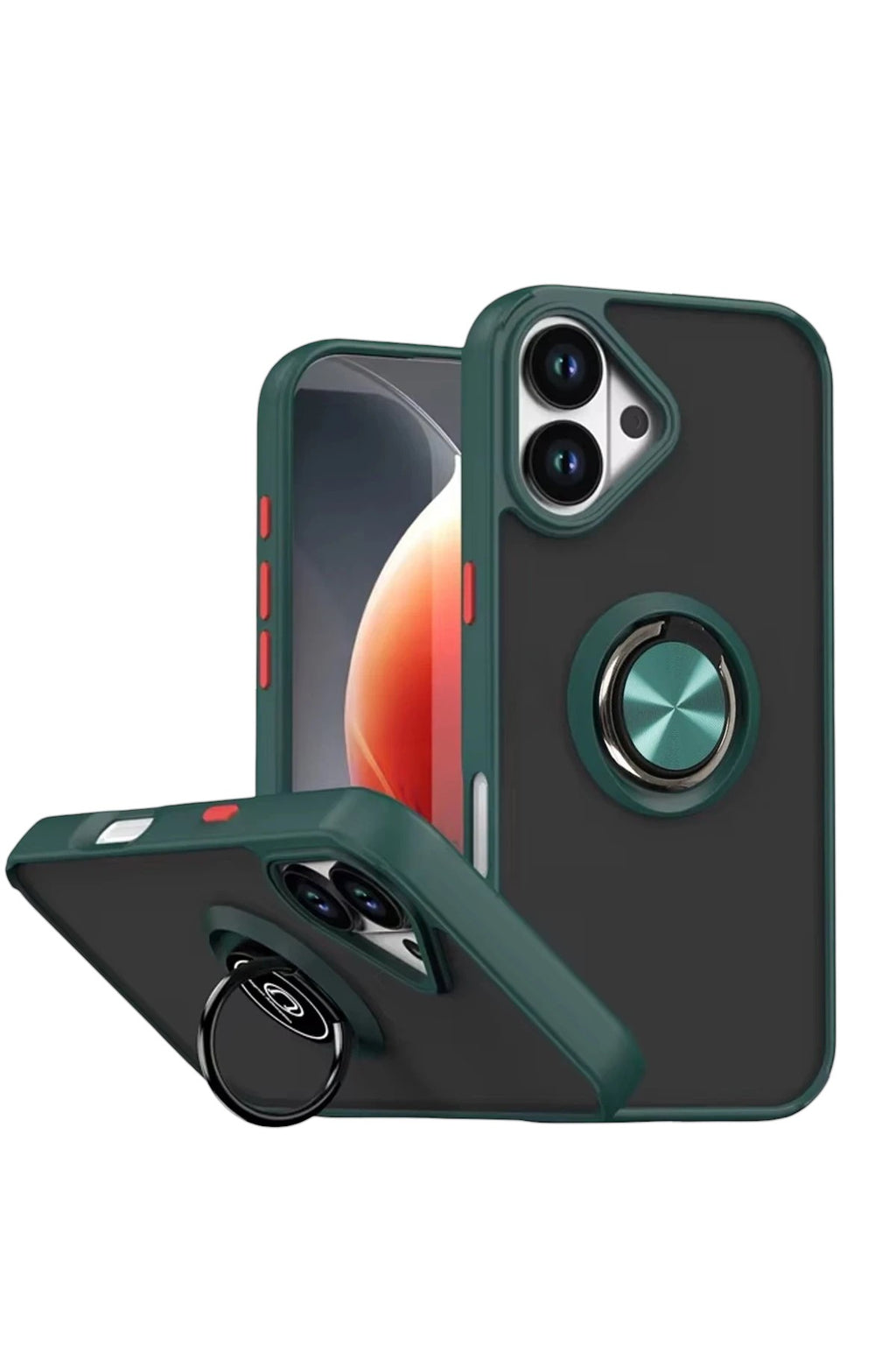 Mey İthalat® iPhone 17 Montreal Yüzüklü Silikon Kapak - Yeşil
