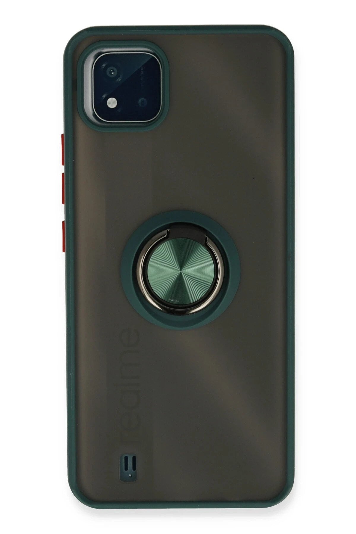 Mey İthalat® Realme C11 2021 Kılıf Montreal Yüzüklü Silikon Kapak - Yeşil