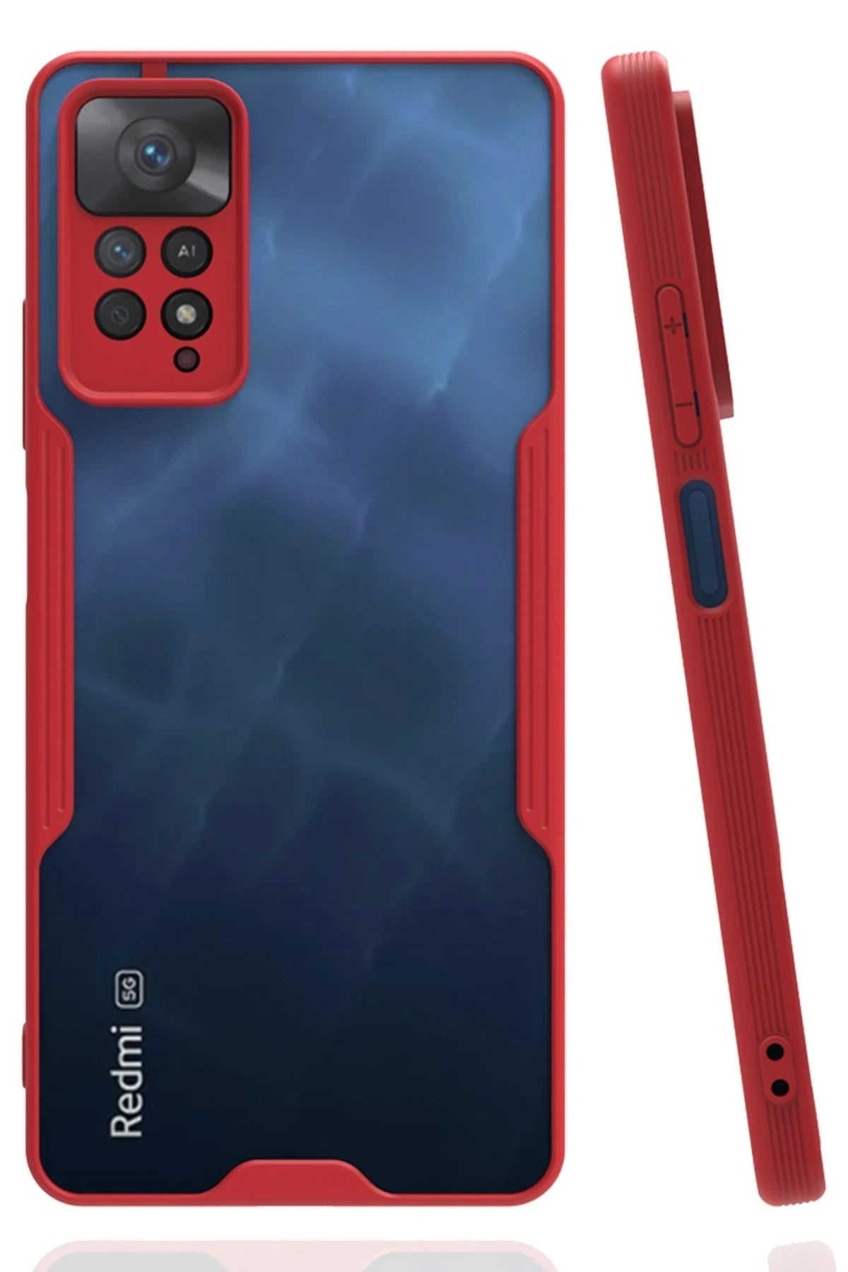 Mey İthalat® Redmi Note 11 Pro Kılıf Platin Silikon - Kırmızı