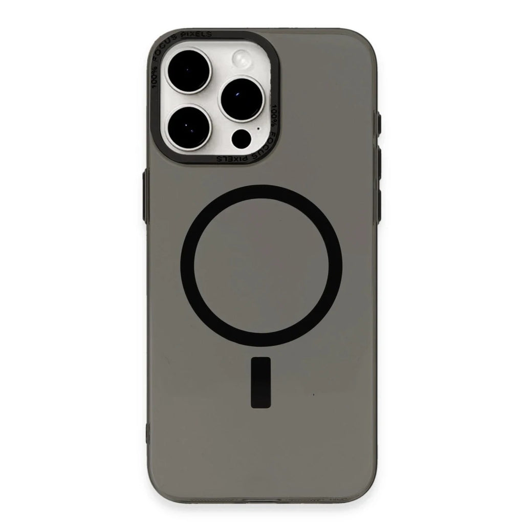 Mey İthalat® iPhone 15 Pro Kılıf Anka PC Magneticsafe Sert Metal Kapak - Siyah