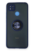 Mey İthalat® Redmi 9C Kılıf Montreal Yüzüklü Silikon Kapak - Lacivert