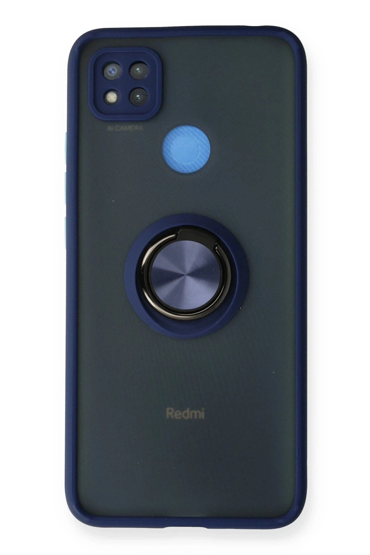 Mey İthalat® Redmi 9C Kılıf Montreal Yüzüklü Silikon Kapak - Lacivert