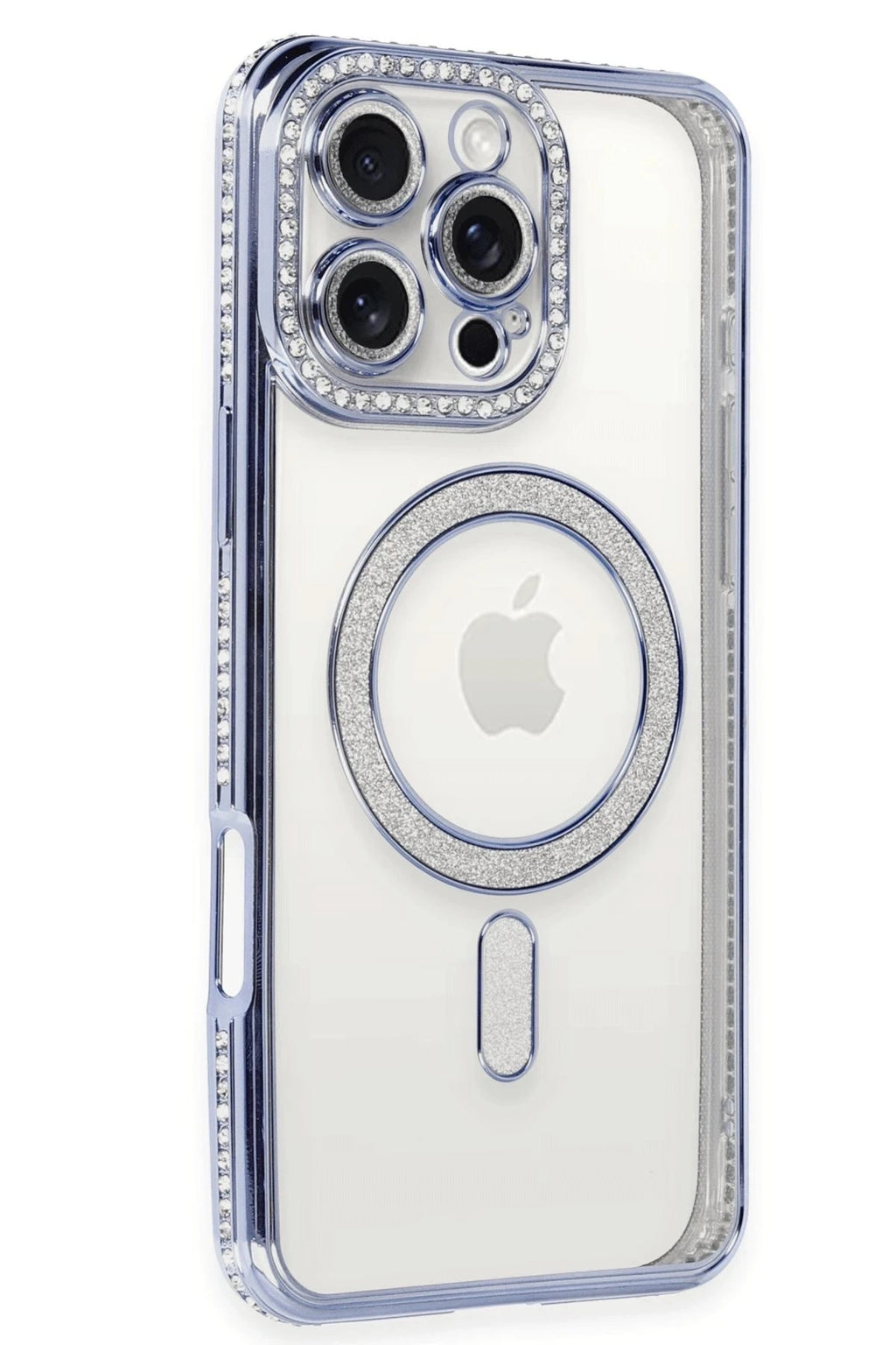 Mey İthalat® iPhone 16 Pro Max Kılıf Joke Simli Magneticsafe Kılıf - Mavi