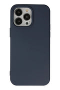 Mey İthalat® iPhone 15 Pro Kılıf Nano içi Kadife Silikon - Lacivert