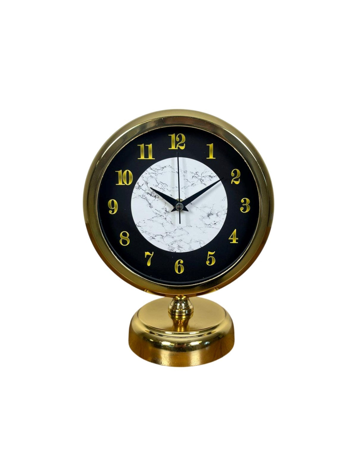 Mermer Işıltısı Gold 25 x 20 Cm Metal Masa Saati