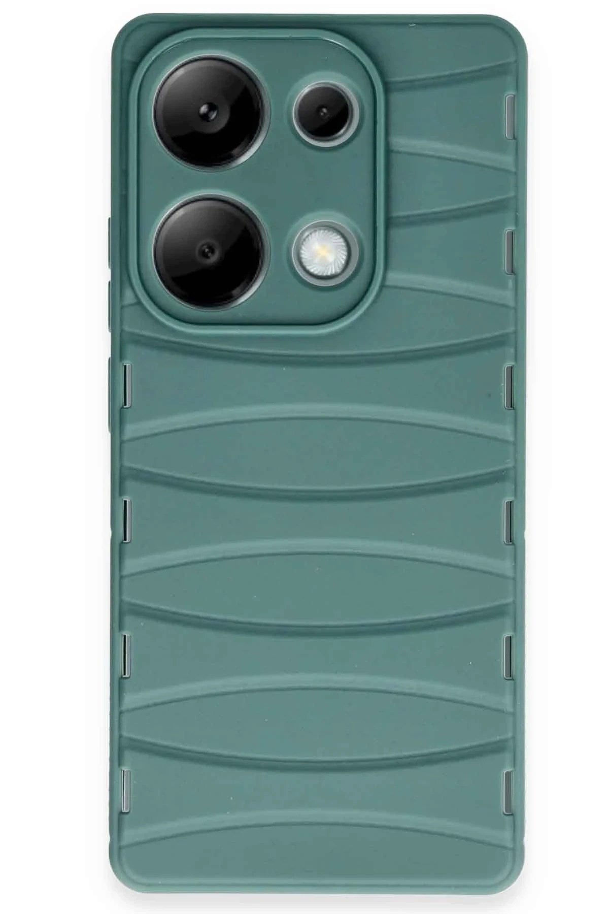 Mey İthalat® Redmi Note 13 Pro 4G Kılıf Bibercas Silikon Kapak - Koyu Yeşil
