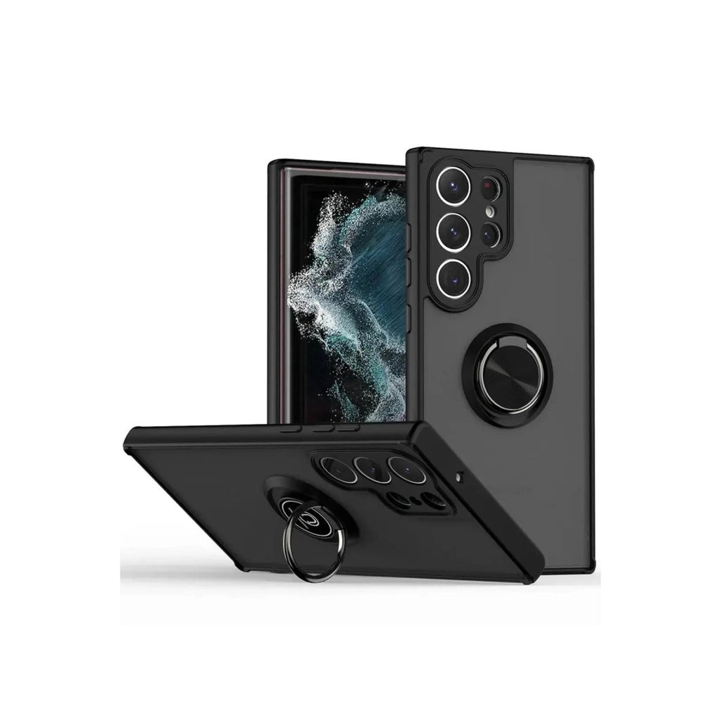Mey İthalat® Samsung Galaxy S25 Ultra Kılıf Montreal Yüzüklü Silikon Kapak - Siyah