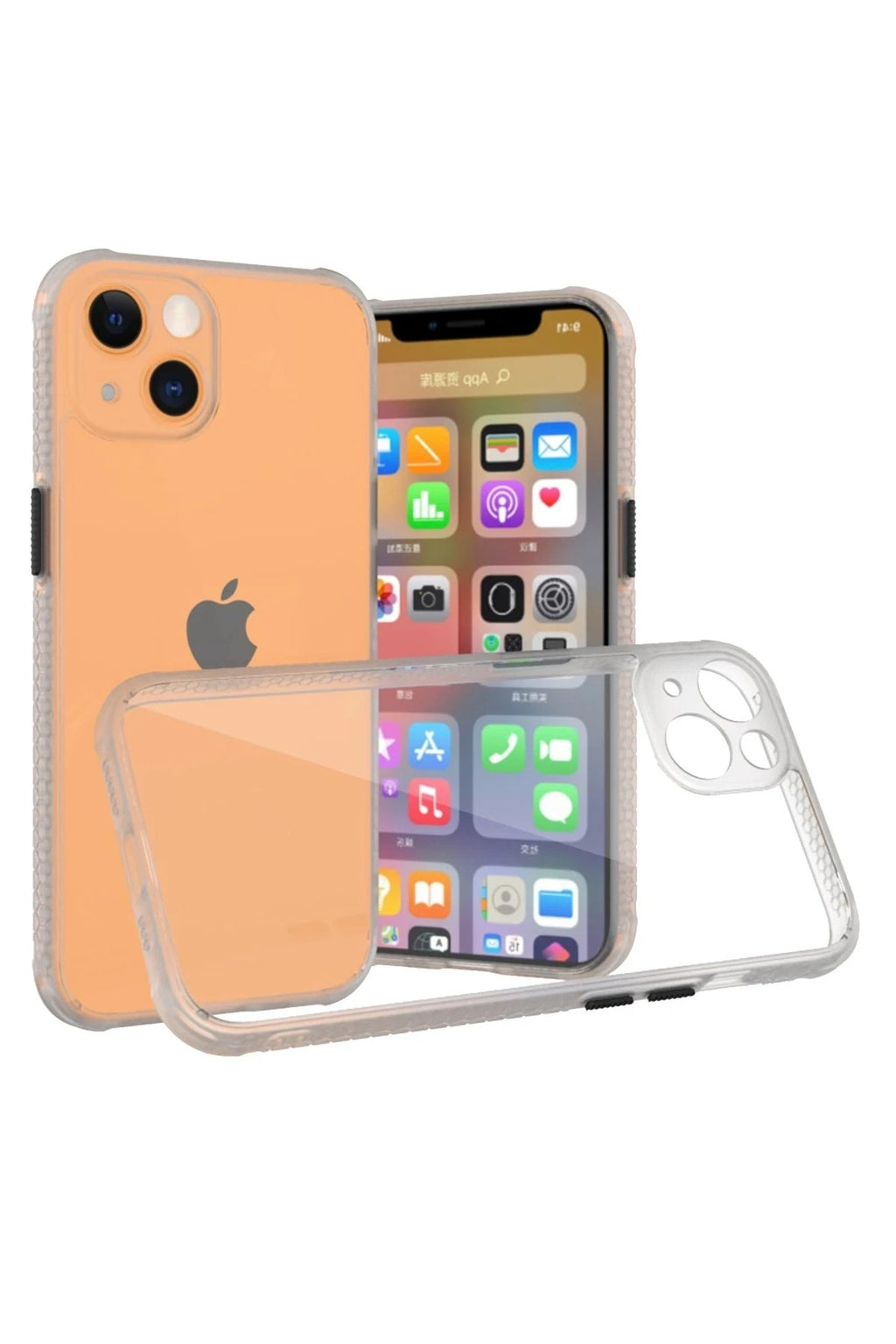 Mey İthalat® iPhone 13 Mini Kılıf Miami Şeffaf Silikon - Şeffaf