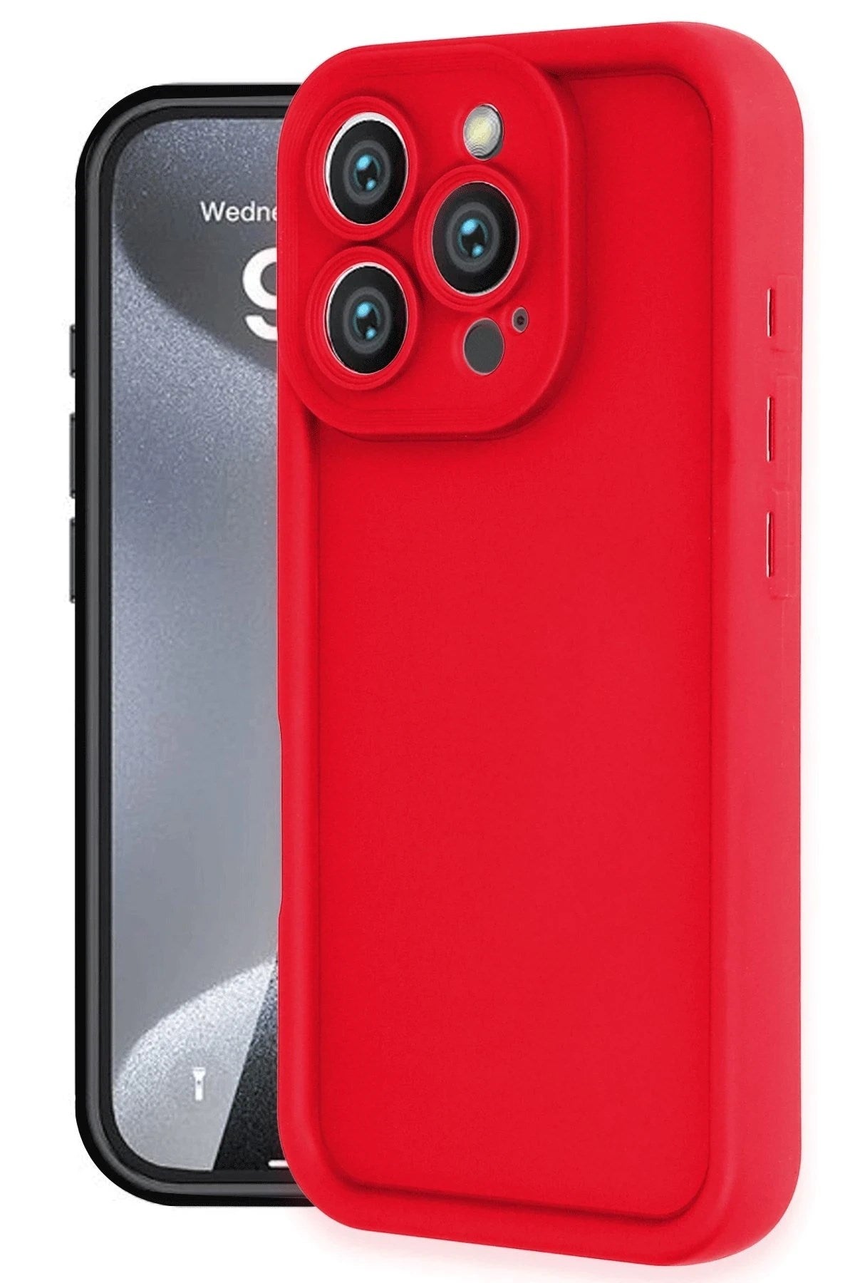 Mey İthalat® iPhone 16 Pro Kılıf Viera Silikon - Kırmızı