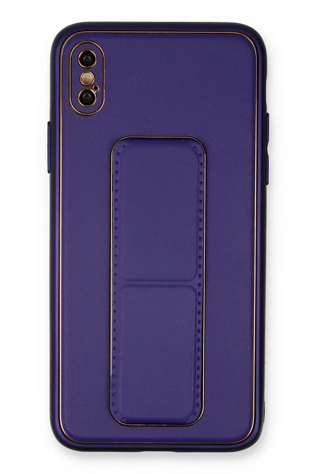 Mey İthalat® iPhone XS Max Kılıf Coco Deri Standlı Kapak - Mor