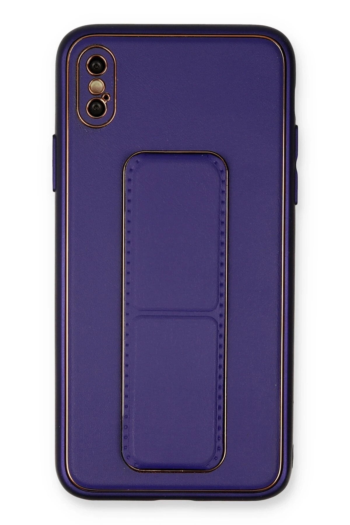 Mey İthalat® iPhone XS Max Kılıf Coco Deri Standlı Kapak - Mor