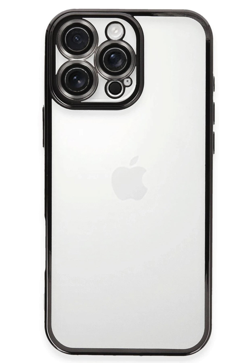 Mey İthalat® iPhone 16 Pro Max Kılıf Lensli Silikon - Siyah