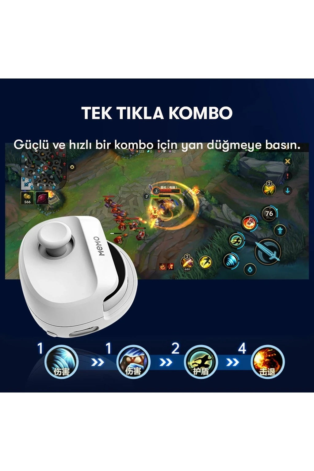 Mey İthalat® Memo MB01 Oyun Tuşu - Beyaz