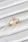 Mey İthalat® Pirinç Gold Renk Pembe Kelebek Kadın Yüzük