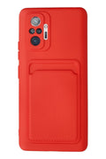 Mey İthalat® Redmi Note 10 Pro Kılıf Kelvin Kartvizitli Silikon - Kırmızı