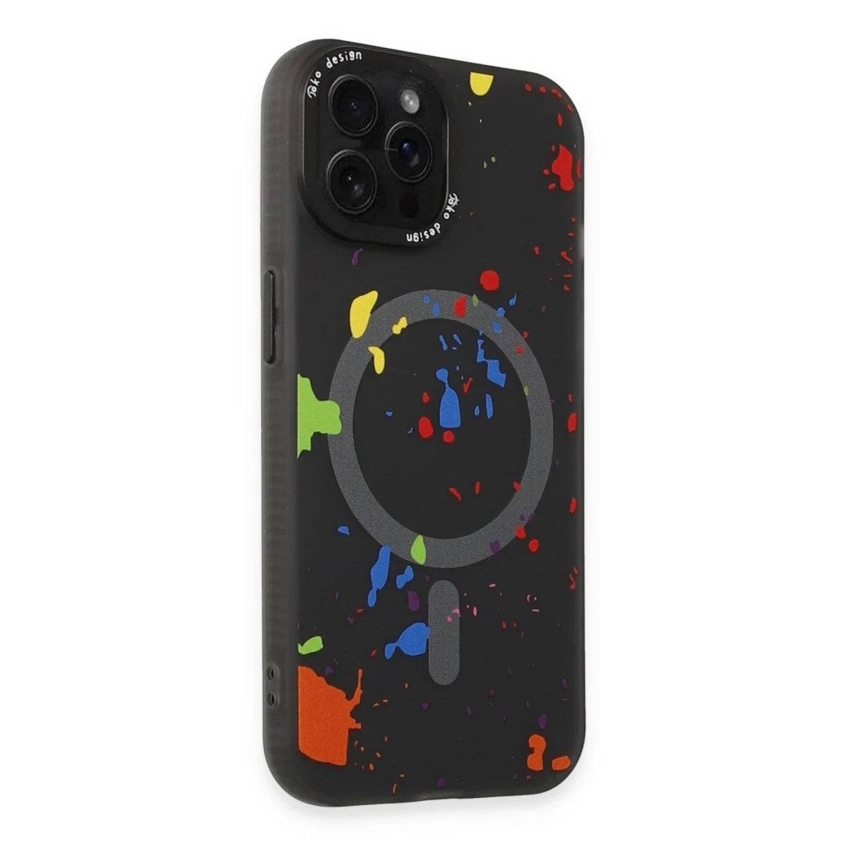Mey İthalat® iPhone 14 Pro Colorful Magsafe Kapak - Siyah