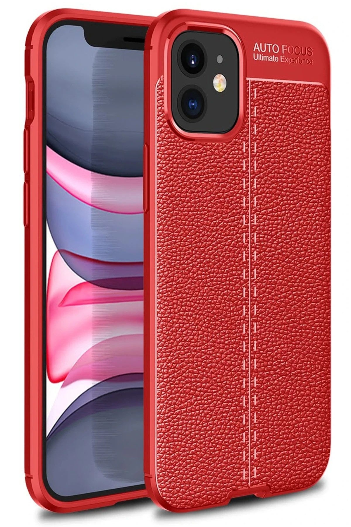 Mey İthalat® iPhone 12 Mini Kılıf Auto Focus Kapak - Kırmızı