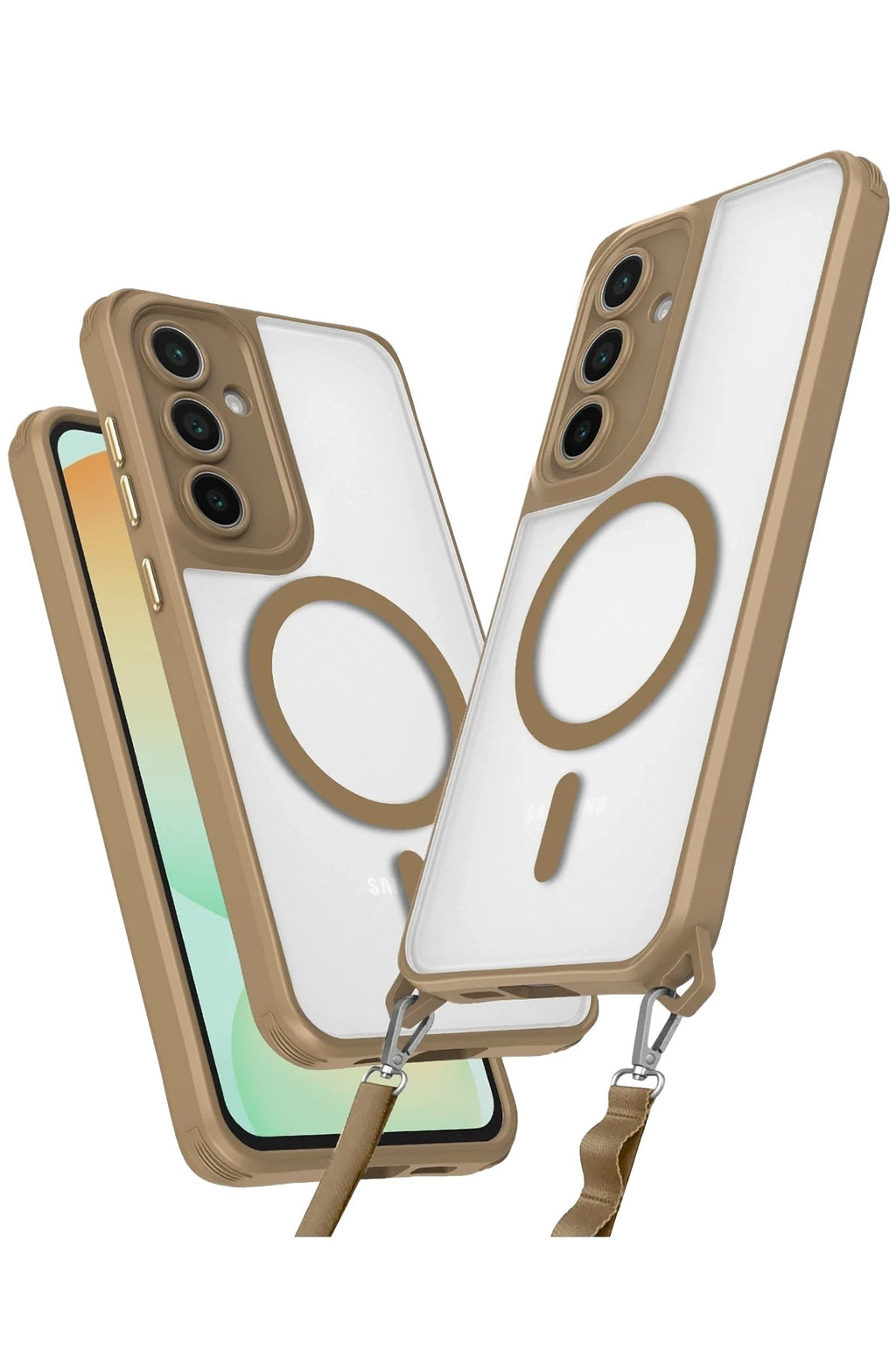 Mey İthalat® Samsung Galaxy S24 FE Kılıf Enka Magsafe Silikon Kılıf - Desert