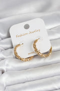Mey İthalat® Gold Renk Pirinç Tırtık Model Kadın Küpe
