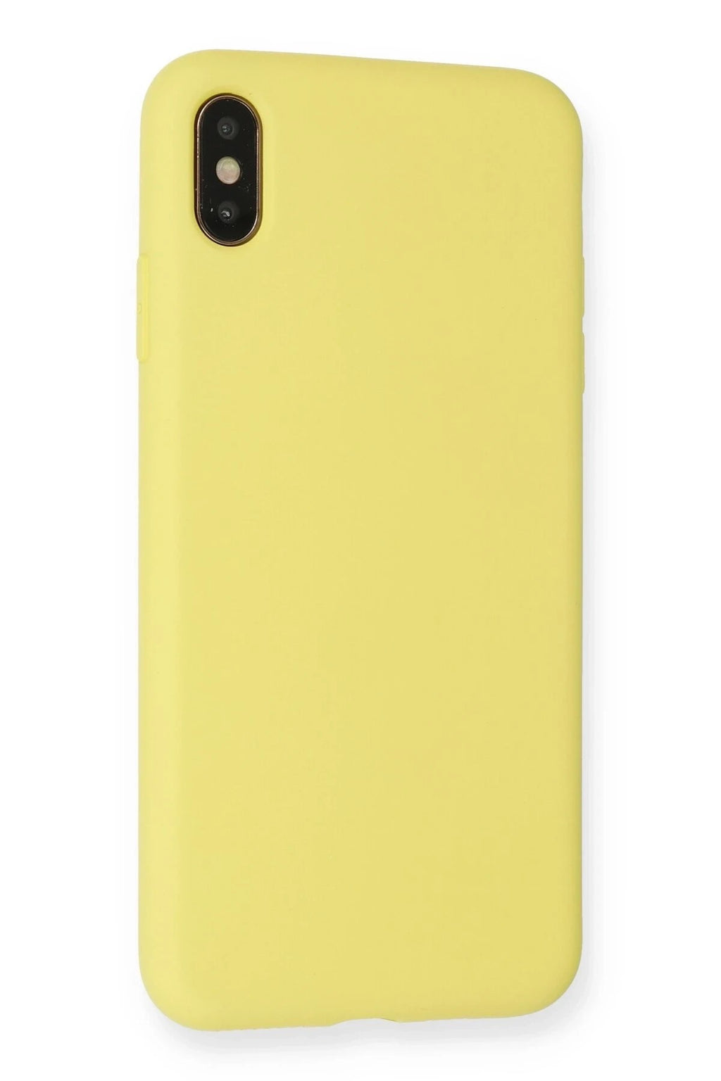 Mey İthalat® iPhone XS Max Kılıf Nano içi Kadife Silikon - Mat Sarı