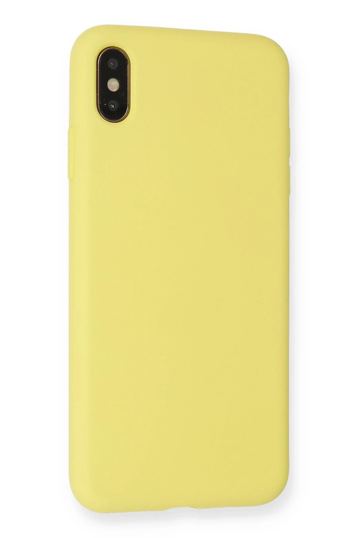 Mey İthalat® iPhone XS Max Kılıf Nano içi Kadife Silikon - Mat Sarı