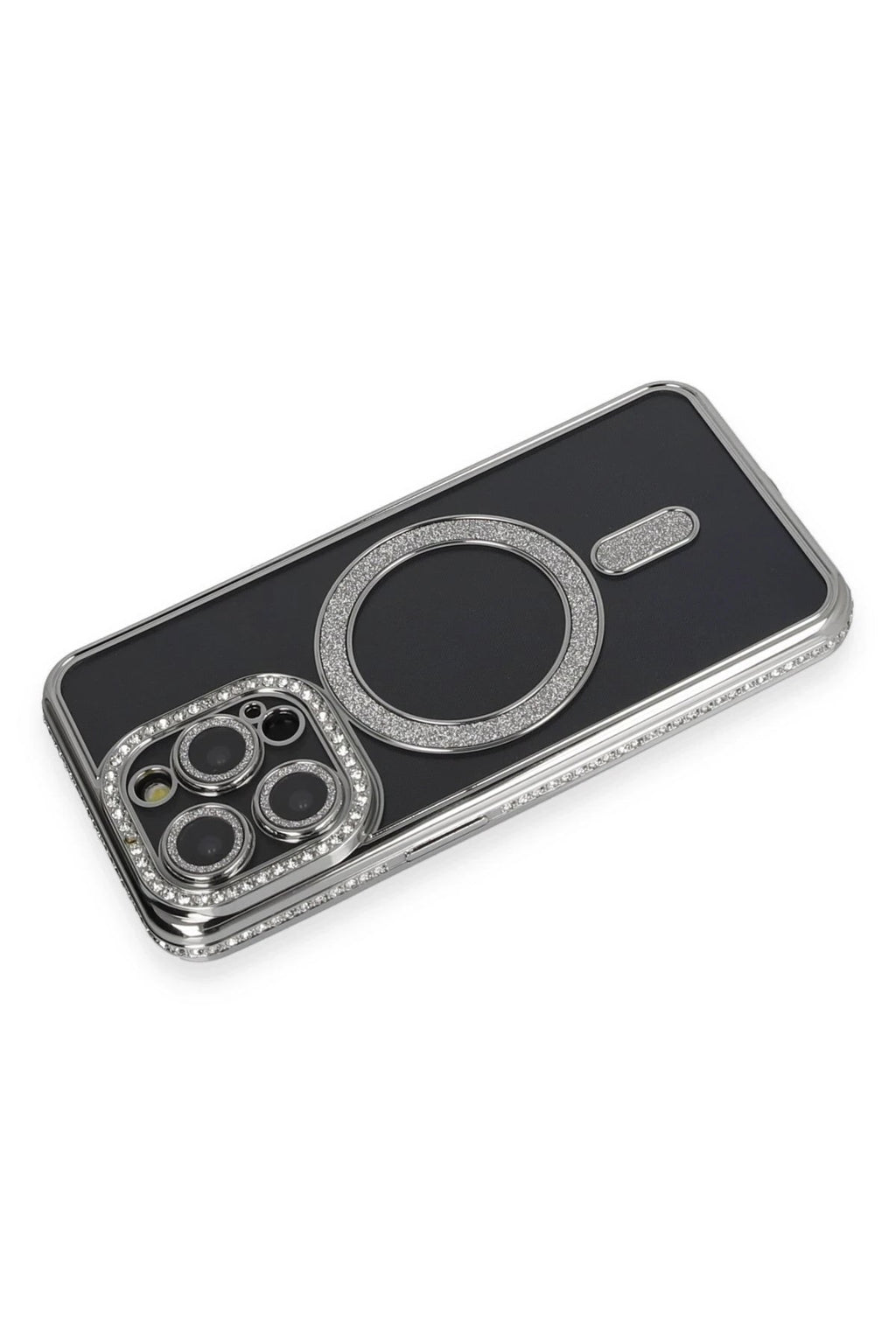 Mey İthalat® iPhone 14 Pro Max Kılıf Joke Simli Magneticsafe Kılıf - Gri