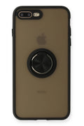 Mey İthalat® iPhone 7 Plus Kılıf Montreal Yüzüklü Silikon Kapak - Siyah