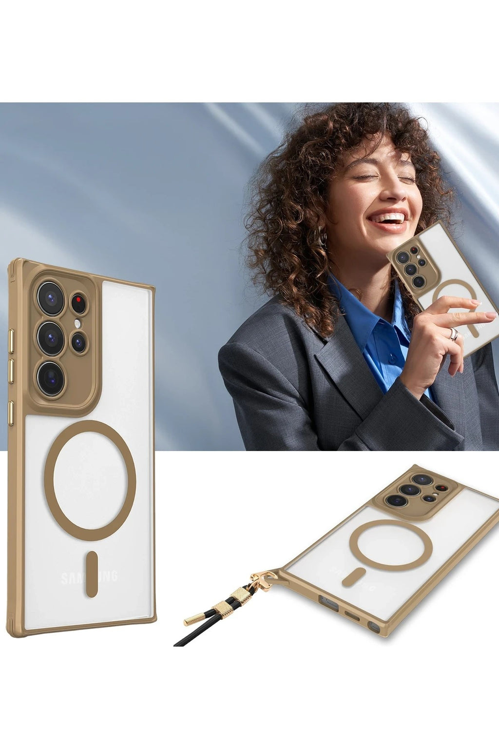 Mey İthalat® Samsung Galaxy S23 Ultra Kılıf Enka Magsafe Silikon Kılıf - Desert