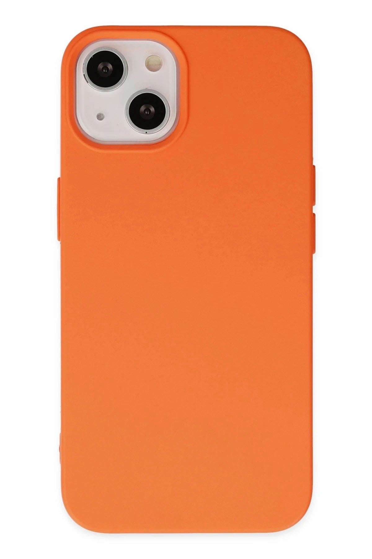 Mey İthalat® iPhone 14 Plus Kılıf Nano içi Kadife Silikon - Turuncu