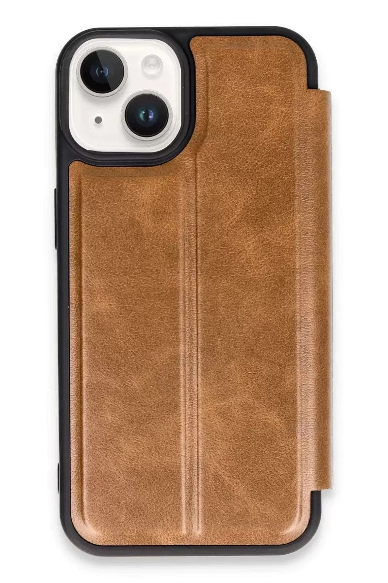 Mey İthalat® iPhone 14 Kılıf Flip Cover - Taba