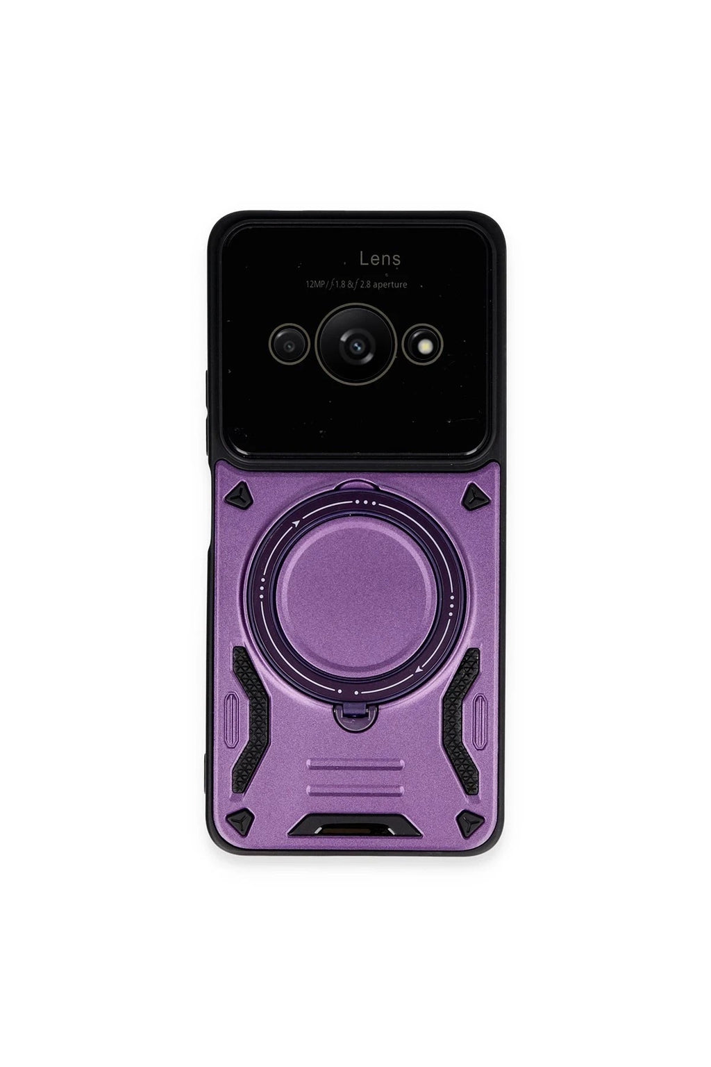 Mey İthalat® Poco C61 Kılıf Joy Lens Standlı Kapak - Mor
