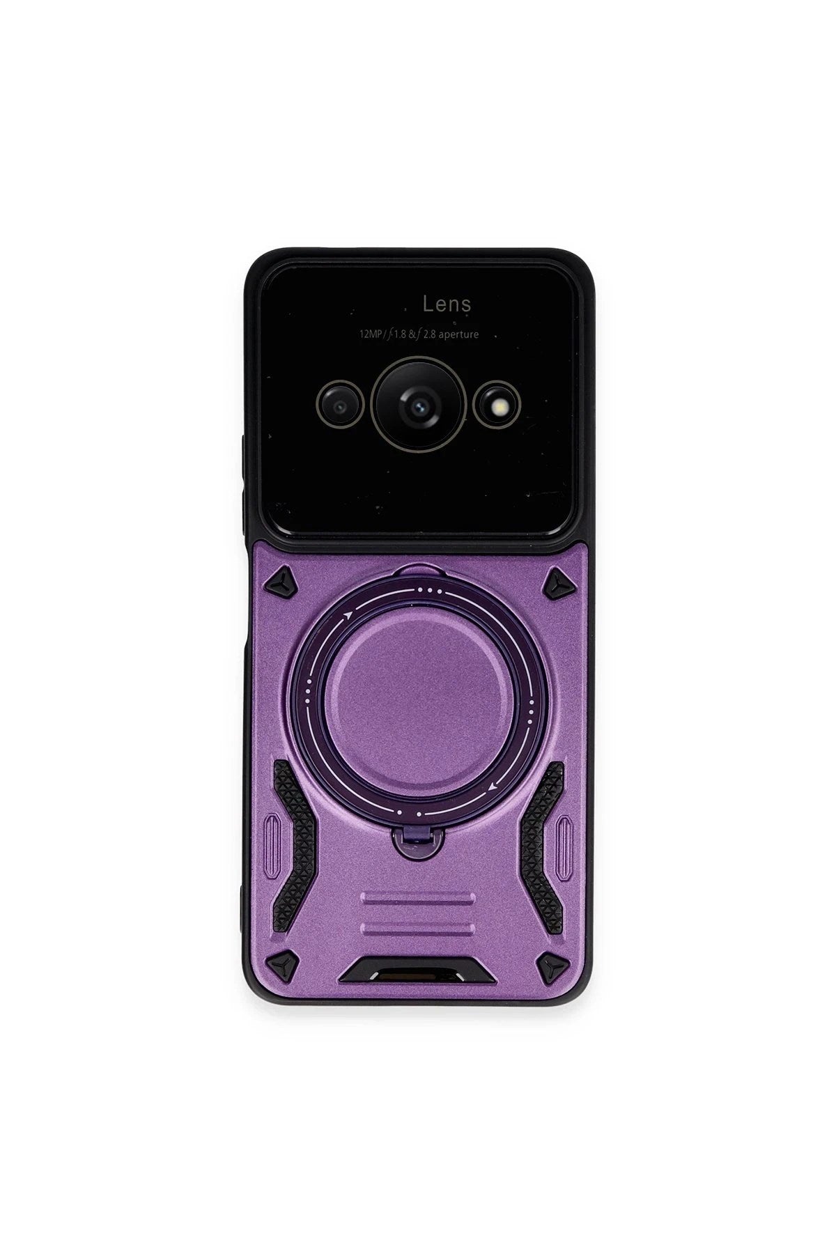 Mey İthalat® Poco C61 Kılıf Joy Lens Standlı Kapak - Mor