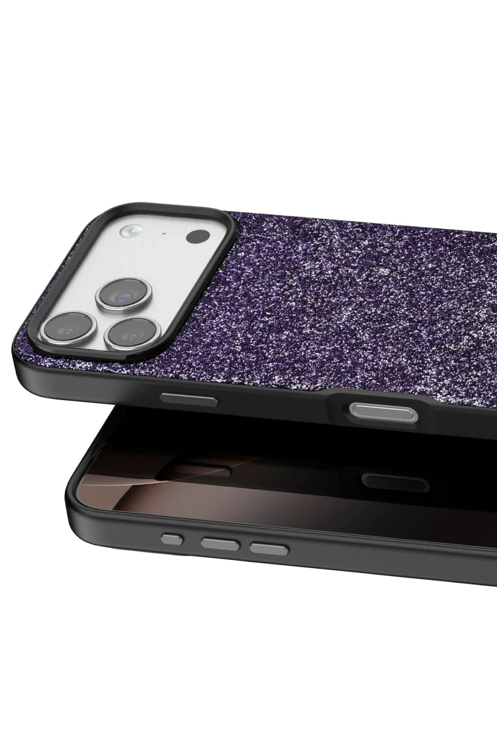 Mey İthalat® iPhone 17 Pro Max Bright Simli Kapak - Derin Mor