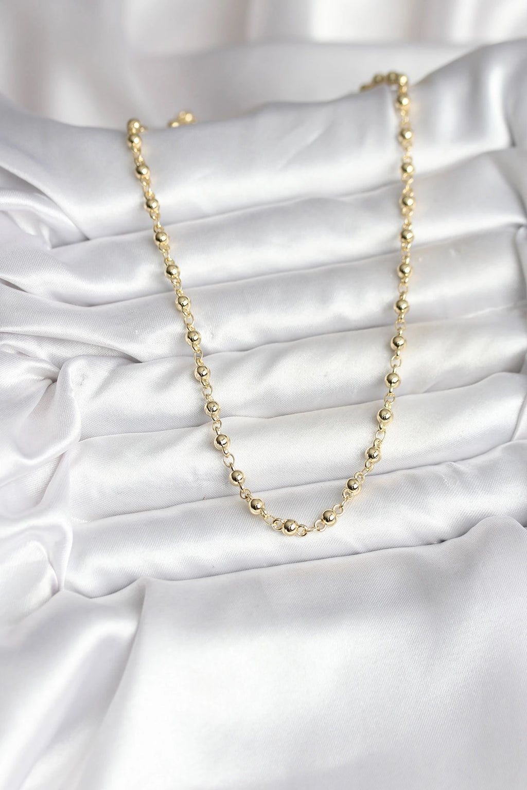 Mey İthalat® 14K Gold Renk Kaplama Topçuklu Zincir Model CM Kadın Kolye