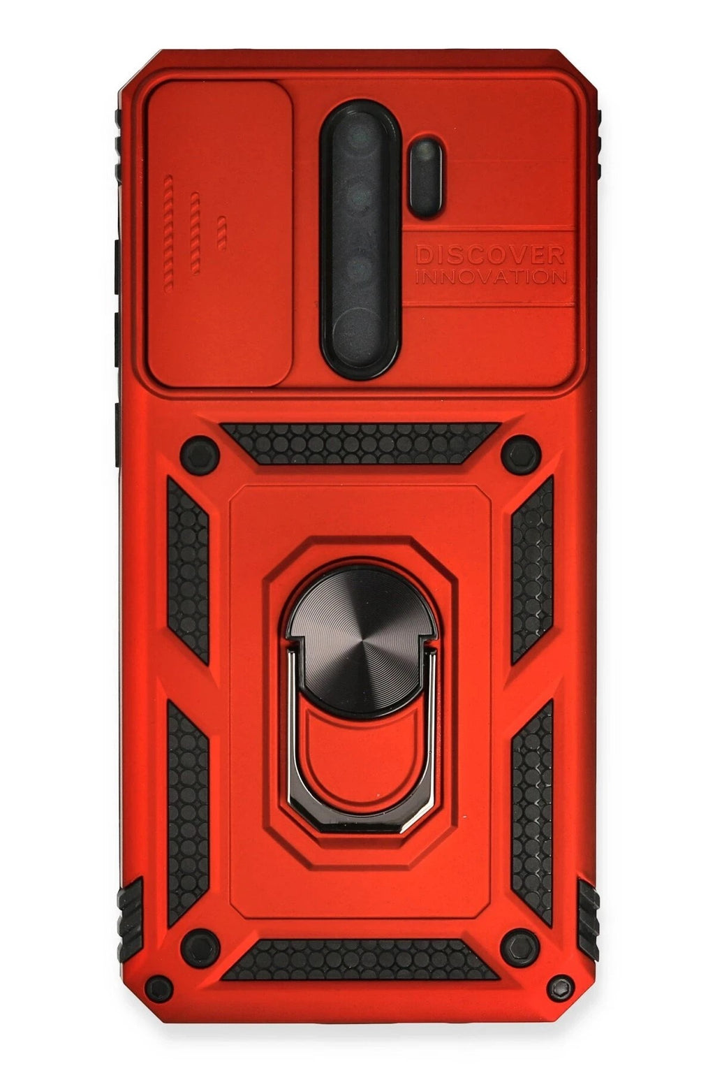 Mey İthalat® Redmi Note 8 Pro Kılıf Pars Lens Yüzüklü Silikon - Kırmızı