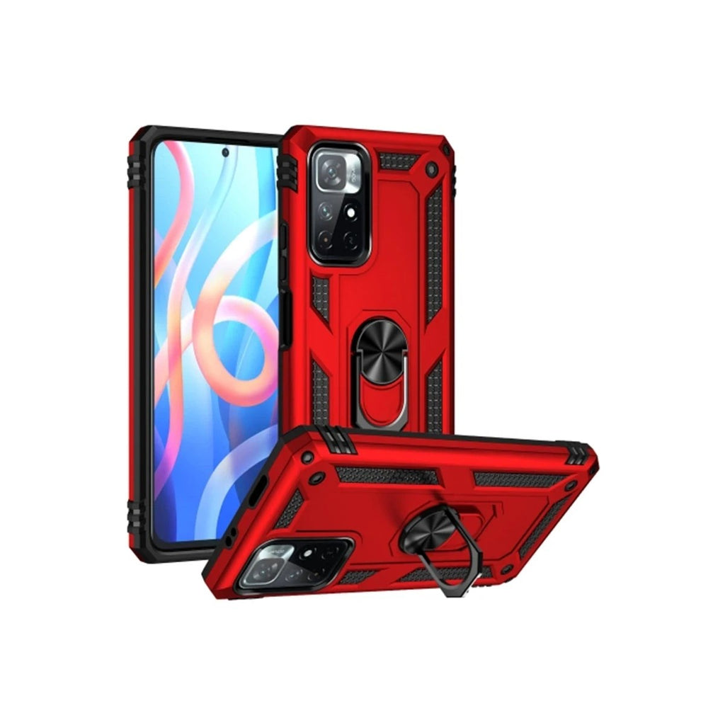 Mey İthalat® Redmi Note 11T Kılıf Sofya Yüzüklü Silikon Kapak - Kırmızı