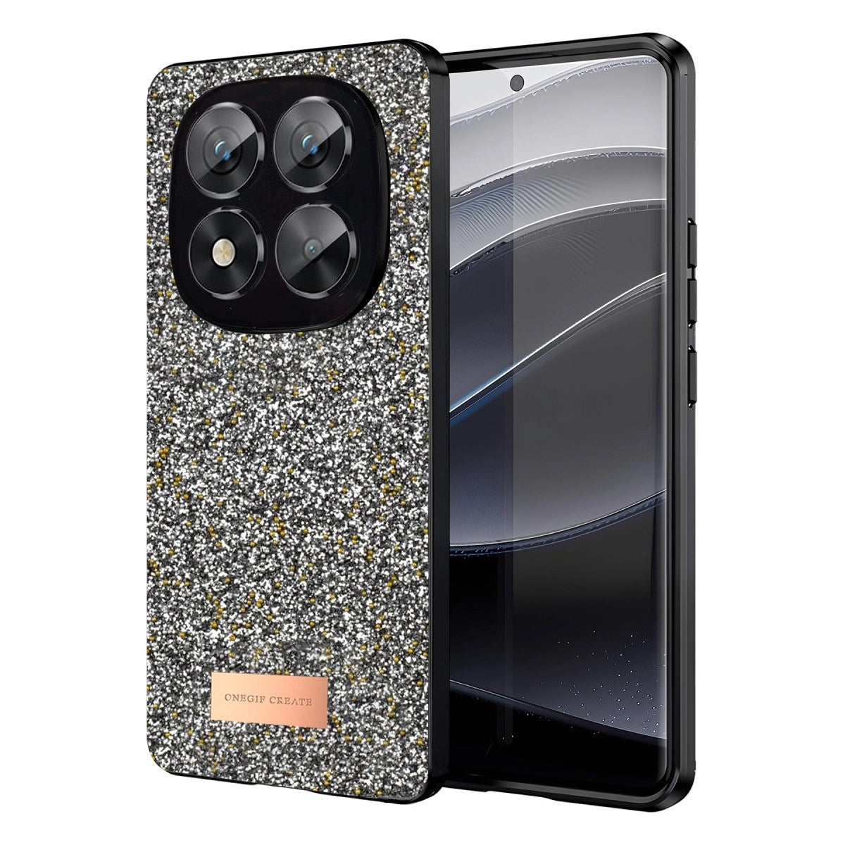 Mey İthalat® Redmi Note 14 Pro 5G Bright Simli Kapak - Gümüş
