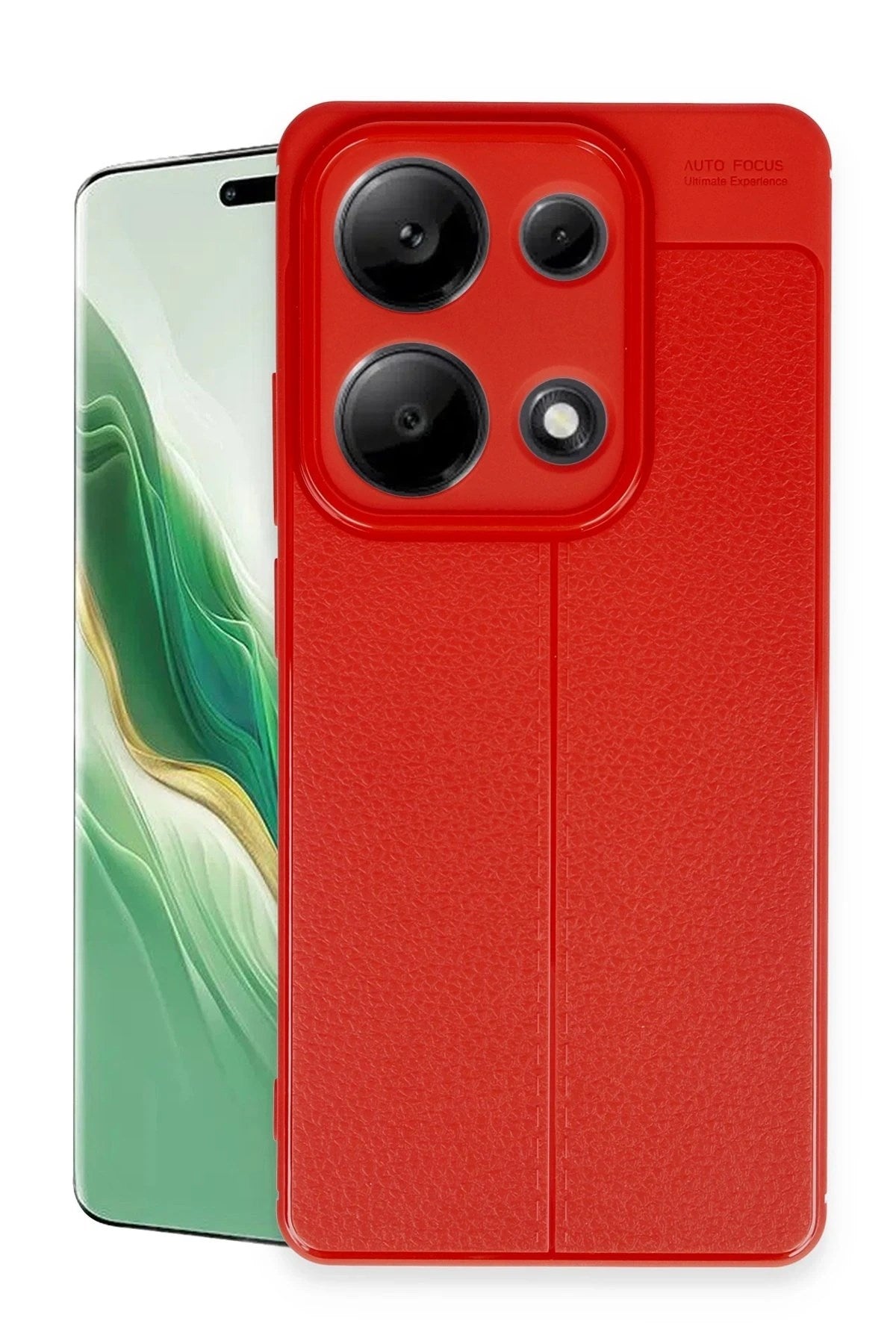 Mey İthalat® Redmi Note 13 Pro 4G Kılıf Auto Focus Kapak - Kırmızı