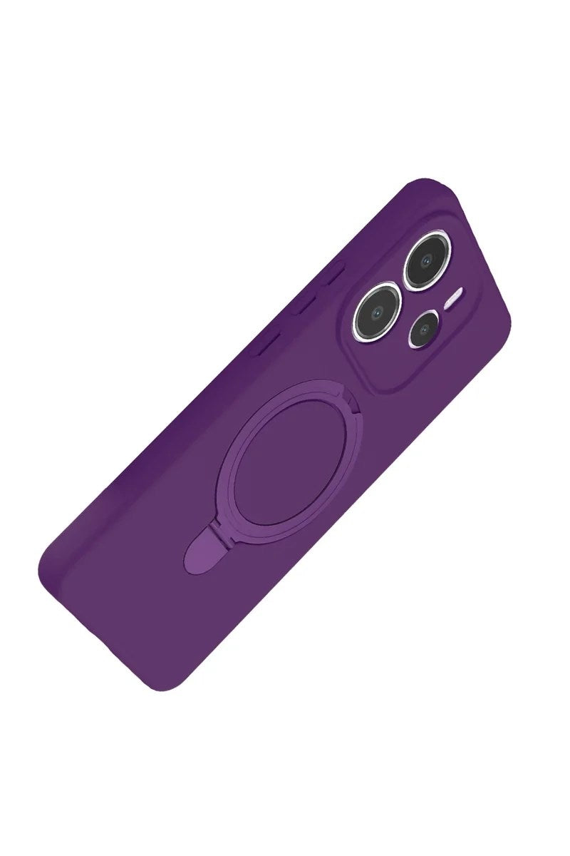 Mey İthalat® Redmi Note 14 4G Regal Magsafe Standlı Kapak - Derin Mor