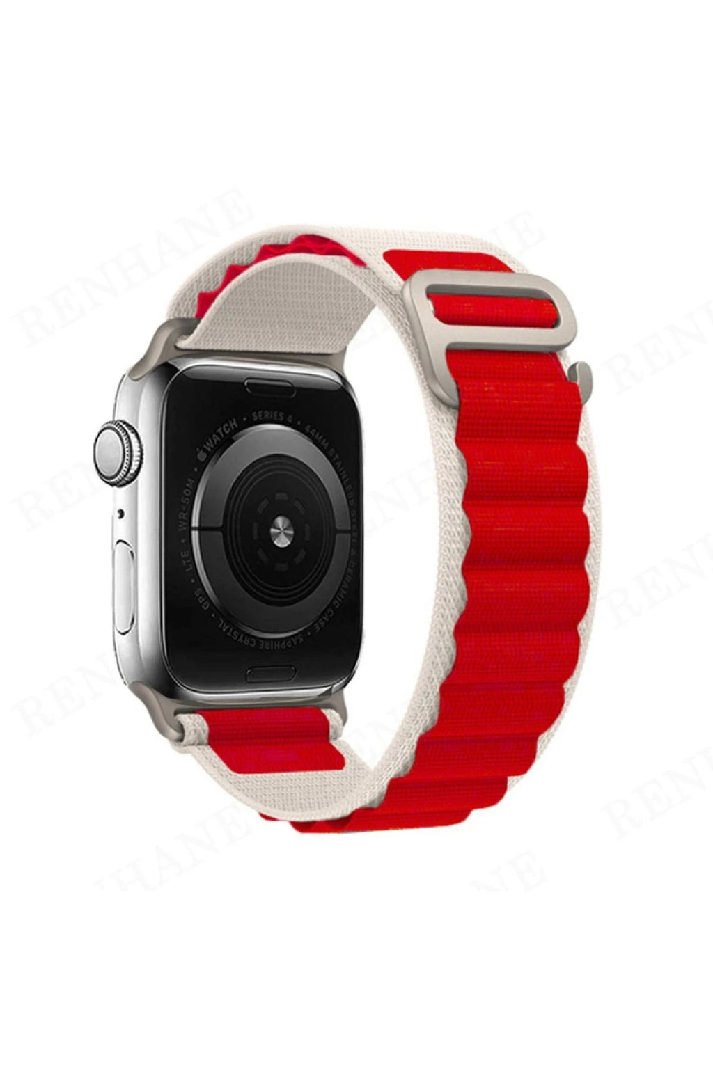 Mey İthalat® Watch 42mm Mountain Kordon - Beyaz-Kırmızı