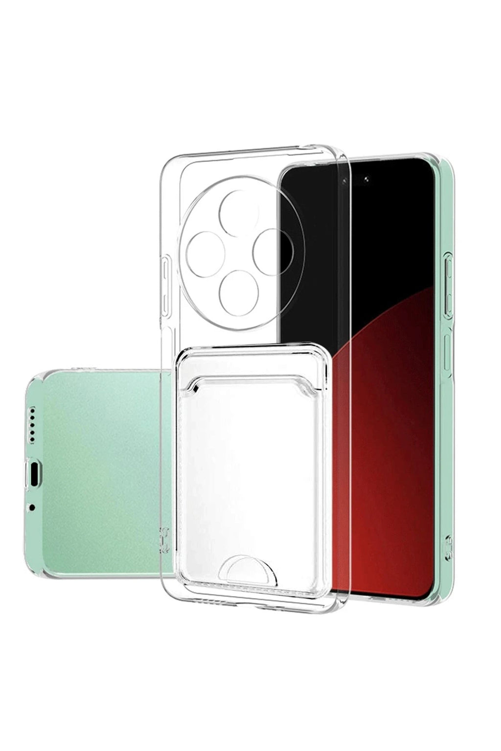 Mey İthalat® Redmi 14C Kılıf Kart Şeffaf Silikon - Şeffaf