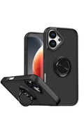 Mey İthalat® iPhone 17 Montreal Yüzüklü Silikon Kapak - Siyah