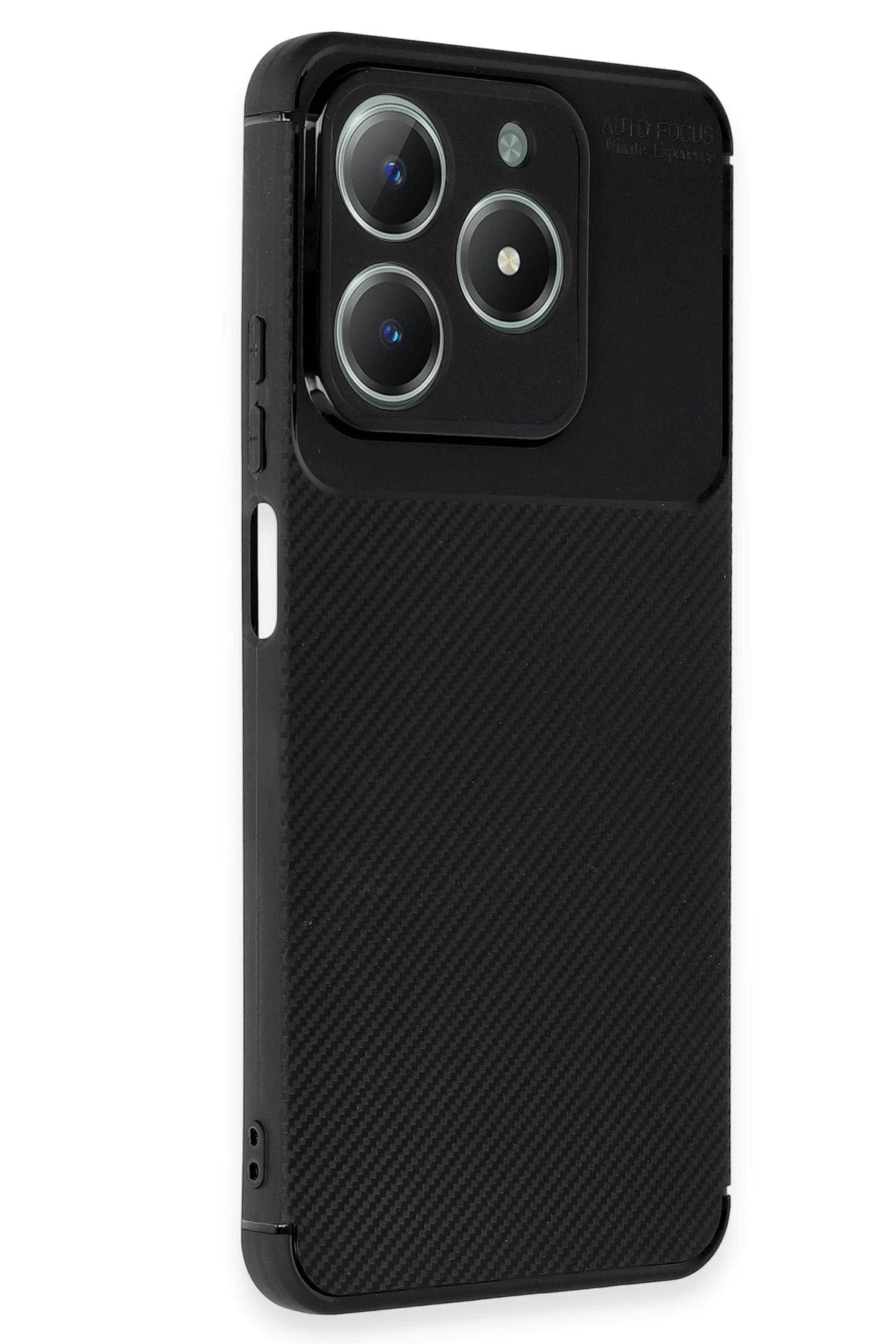 Mey İthalat® Realme C61 Kılıf Auto Focus Karbon Kapak - Siyah