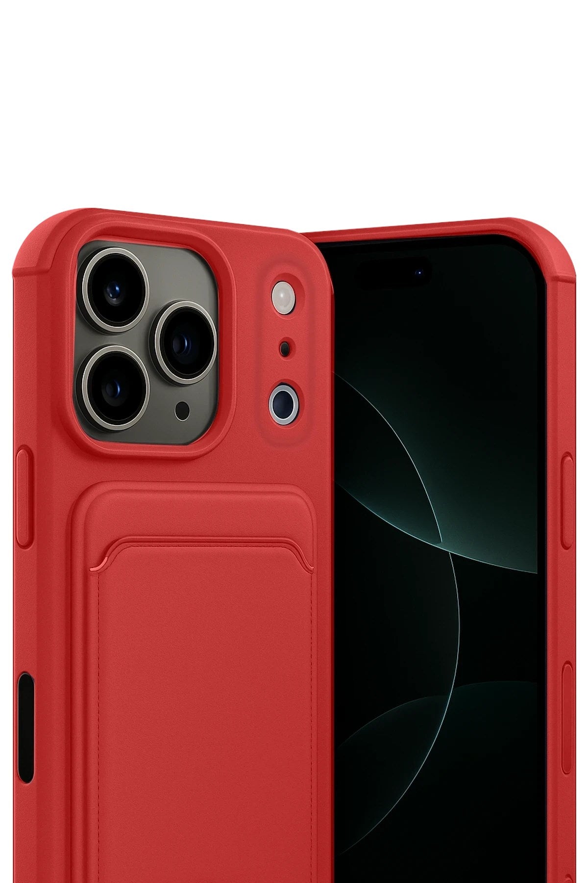Mey İthalat® iPhone 17 Pro Kelvin Kartvizitli Silikon - Kırmızı